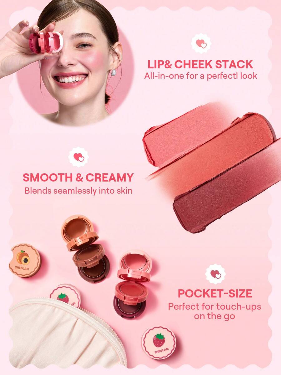 SHEGLAM Dream Cheek & Lip Cream Stack