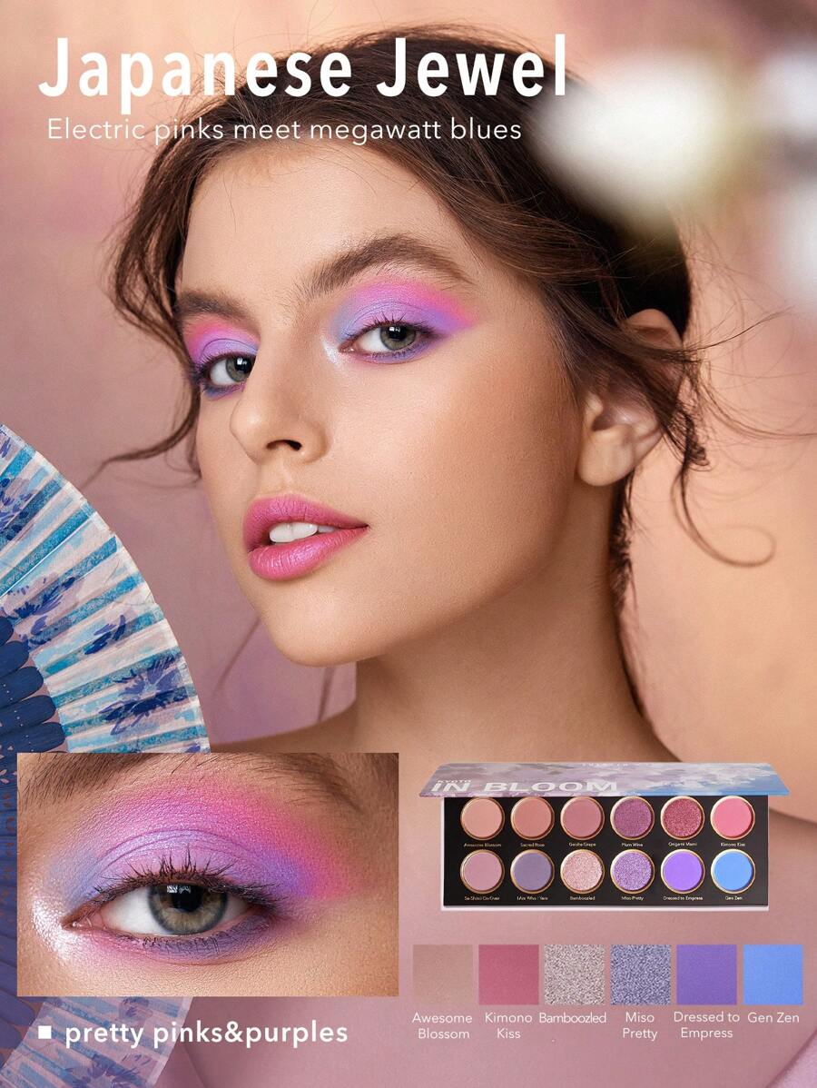 SHEGLAM Kyoto In Bloom Palette 12-Clolor Shimmer Metallic Matte Eyeshadow Palette