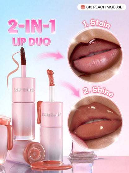 SHEGLAM Line To Shine Peel-Off Lip Stain & Gloss Duo