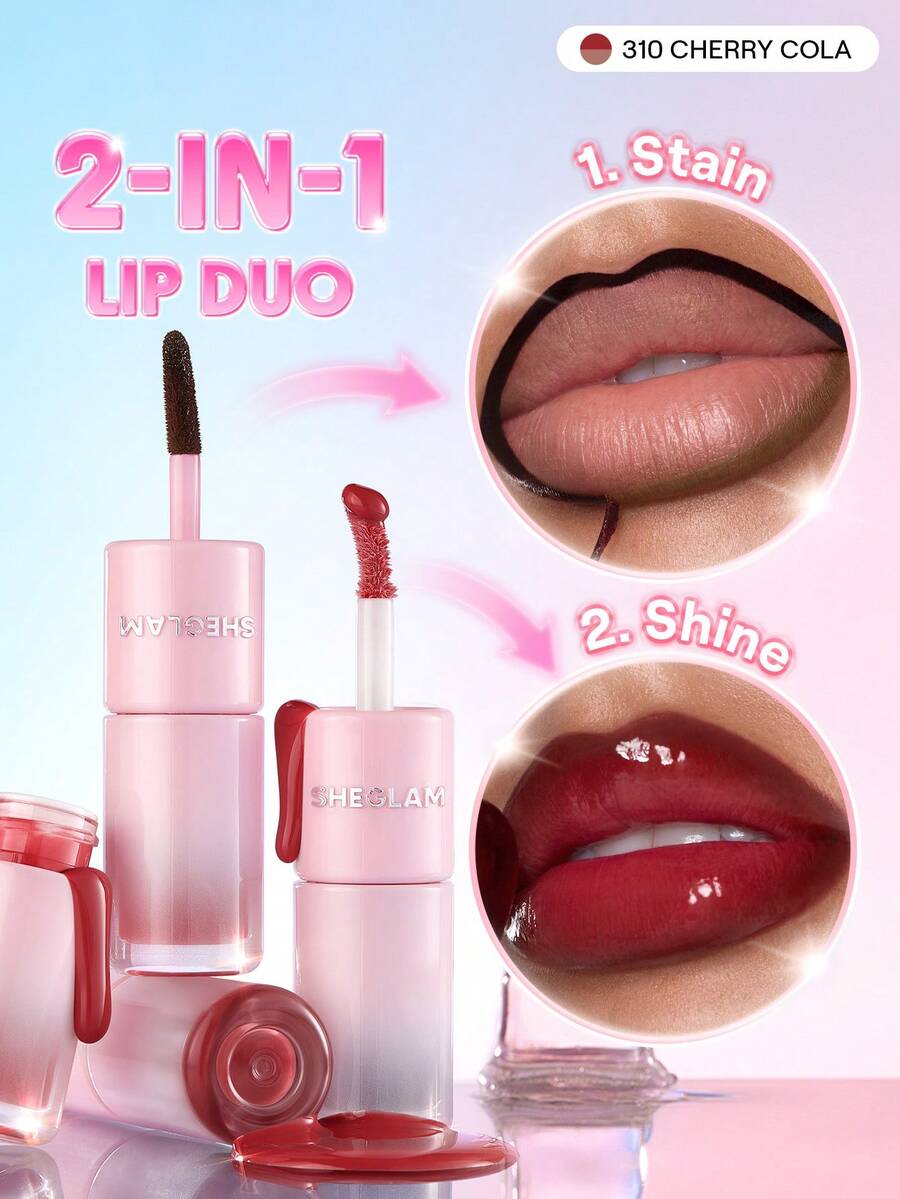 SHEGLAM Line To Shine Peel-Off Lip Stain & Gloss Duo