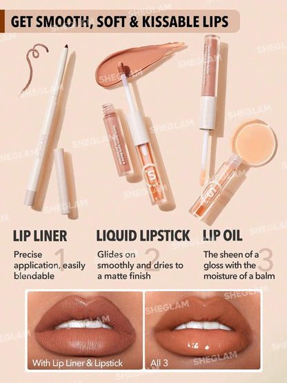 SHEGLAM Soft 90'S Glam Lip Liner And Lip Duo Set