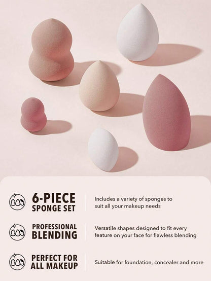 SHEGLAM 6-Sponge Pack Different Shape Makeup Sponges