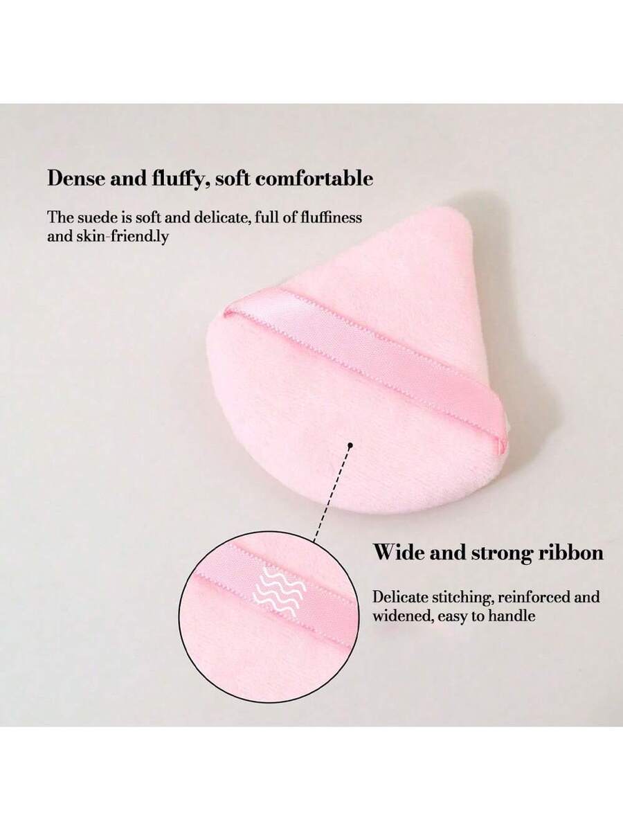 1 piece Triangle Pink Velvet Makeup Puff