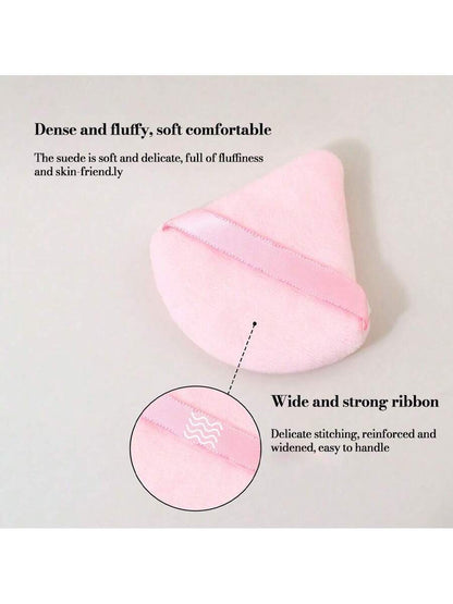 1 piece Triangle Pink Velvet Makeup Puff
