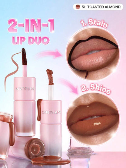 SHEGLAM Line To Shine Peel-Off Lip Stain & Gloss Duo