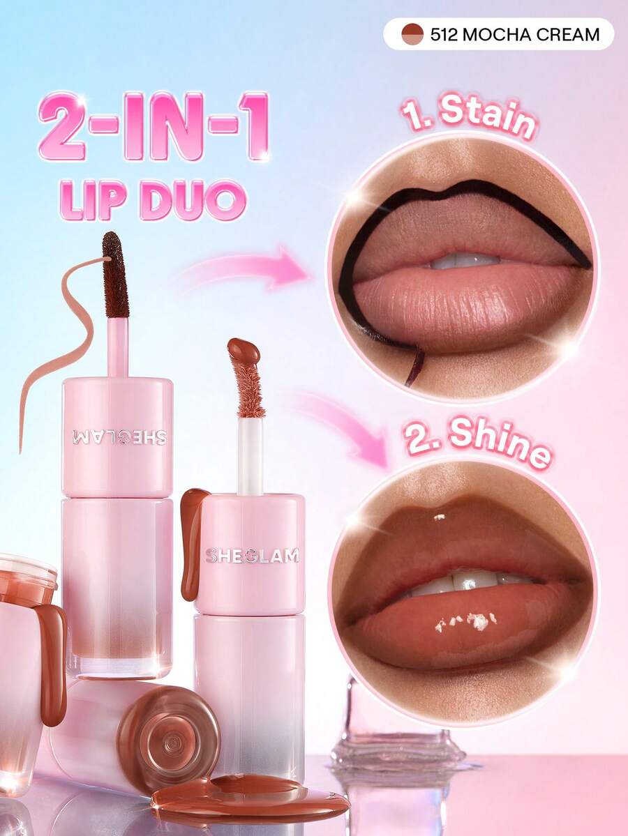 SHEGLAM Line To Shine Peel-Off Lip Stain & Gloss Duo