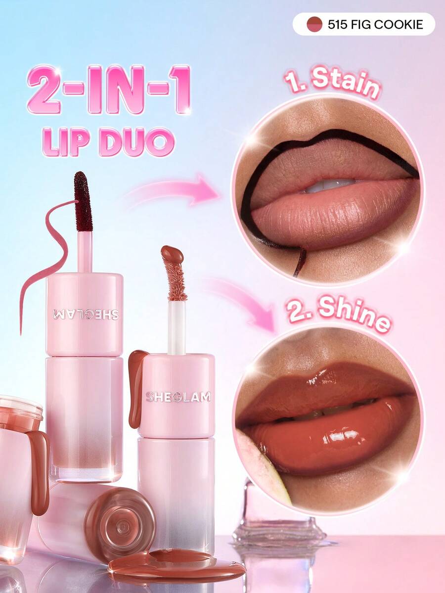 SHEGLAM Line To Shine Peel-Off Lip Stain & Gloss Duo