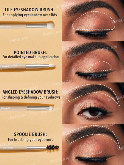 SHEGLAM Glam 101 Eye Essentials Brush Set With Bag