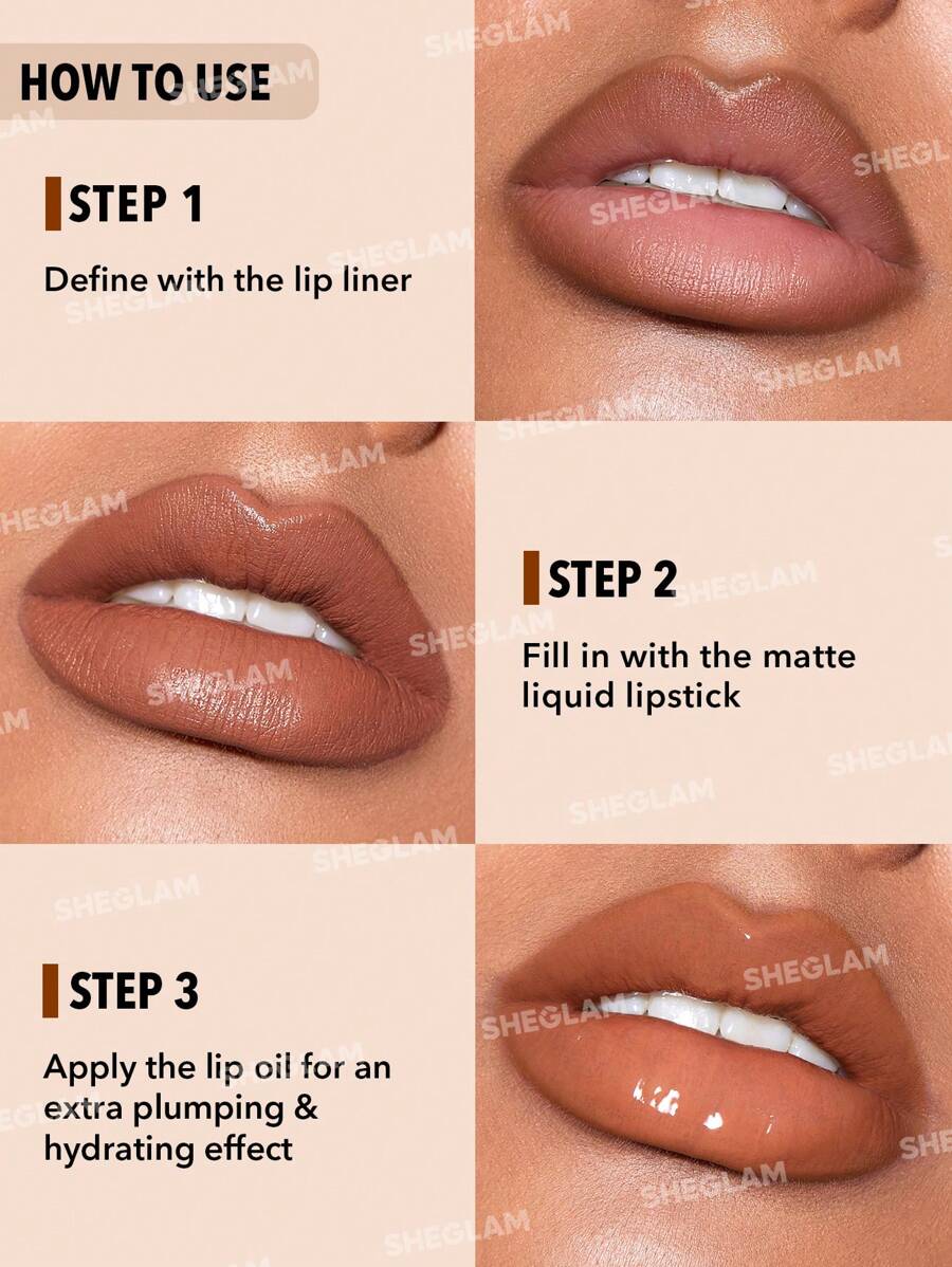 SHEGLAM Soft 90'S Glam Lip Liner And Lip Duo Set