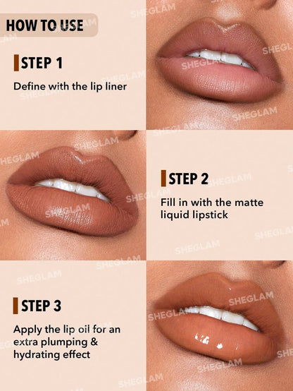 SHEGLAM Soft 90'S Glam Lip Liner And Lip Duo Set