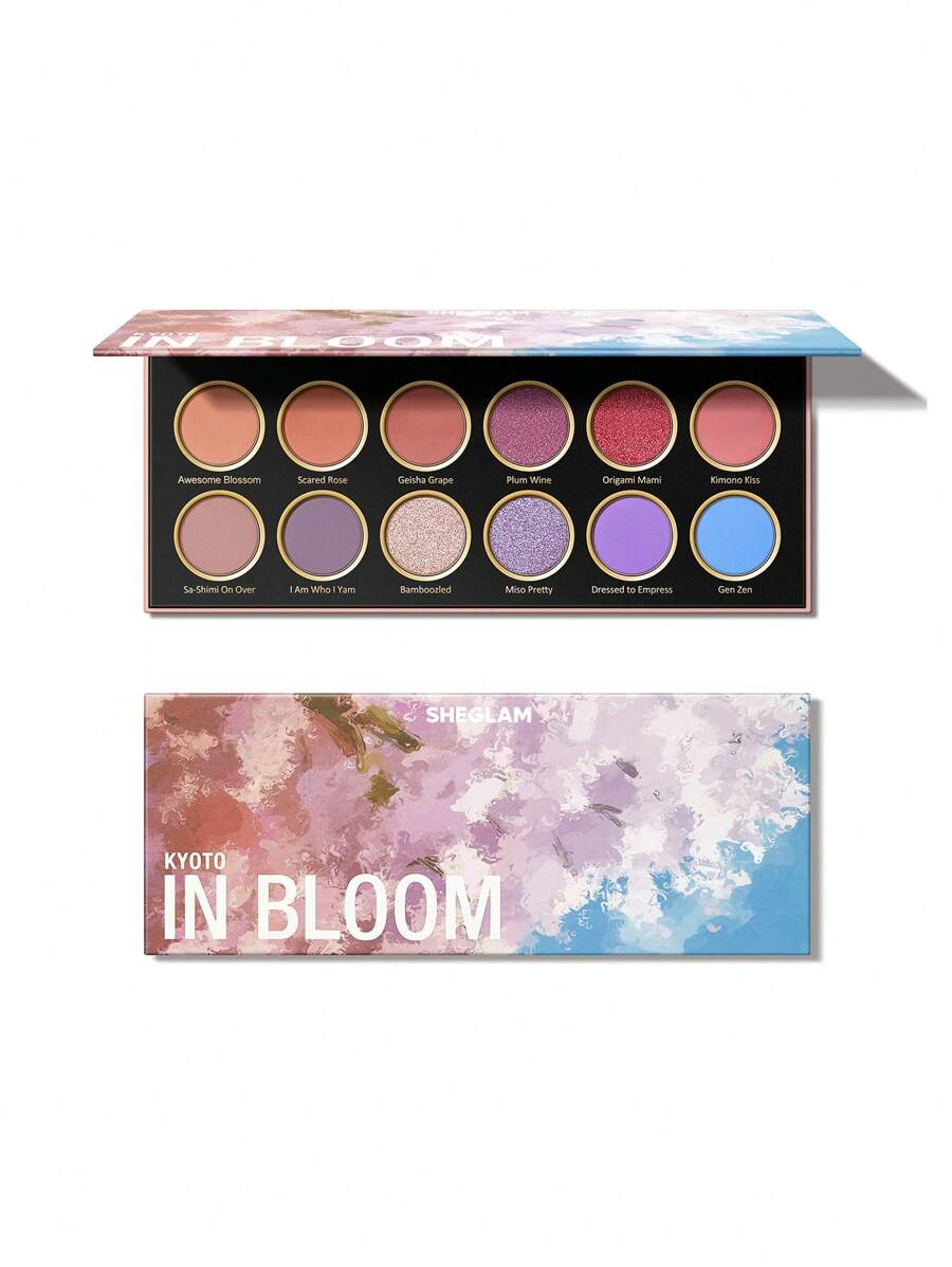 SHEGLAM Kyoto In Bloom Palette 12-Clolor Shimmer Metallic Matte Eyeshadow Palette