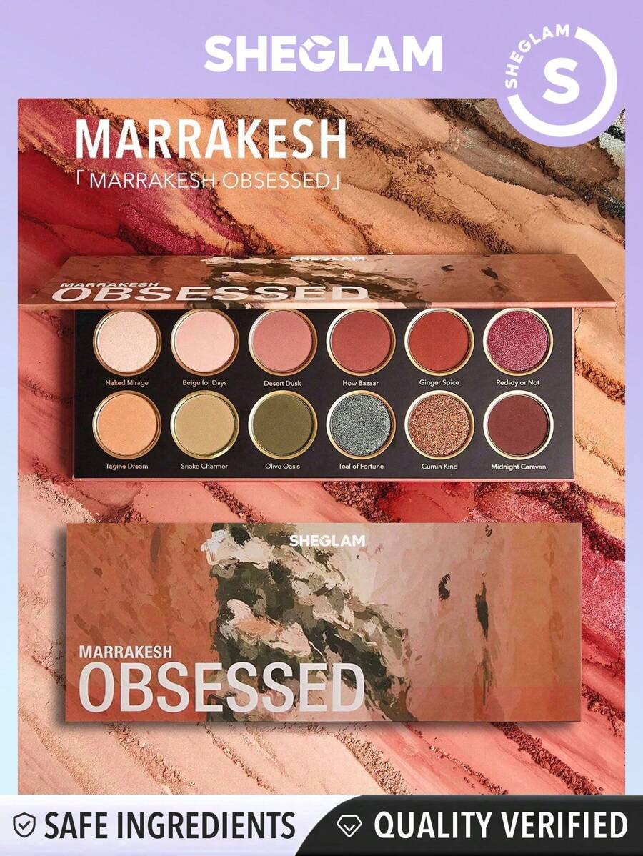 SHEGLAM Marrakesh Obsessed Palette 12-Clolor Shimmer Metallic Matte Eyeshadow Palette