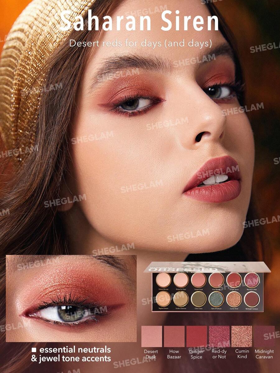 SHEGLAM Marrakesh Obsessed Palette 12-Clolor Shimmer Metallic Matte Eyeshadow Palette