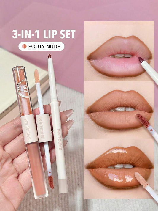 SHEGLAM Soft 90'S Glam Lip Liner And Lip Duo Set