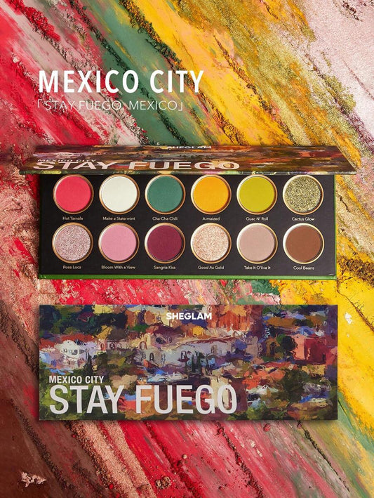 SHEGLAM Stay Fuego, Mexico Palette 12-Clolor Shimmer Metallic Matte Eyeshadow Palette