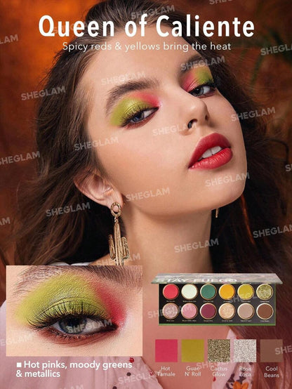 SHEGLAM Stay Fuego, Mexico Palette 12-Clolor Shimmer Metallic Matte Eyeshadow Palette