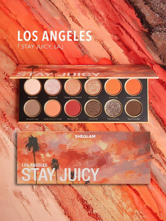 SHEGLAM Stay Juicy, La Palette 12-Clolor Shimmer Metallic Matte Eyeshadow Palette