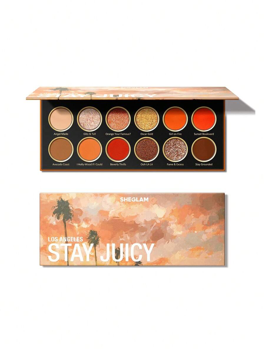SHEGLAM Stay Juicy, La Palette 12-Clolor Shimmer Metallic Matte Eyeshadow Palette