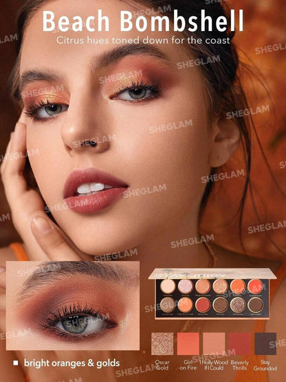 SHEGLAM Stay Juicy, La Palette 12-Clolor Shimmer Metallic Matte Eyeshadow Palette