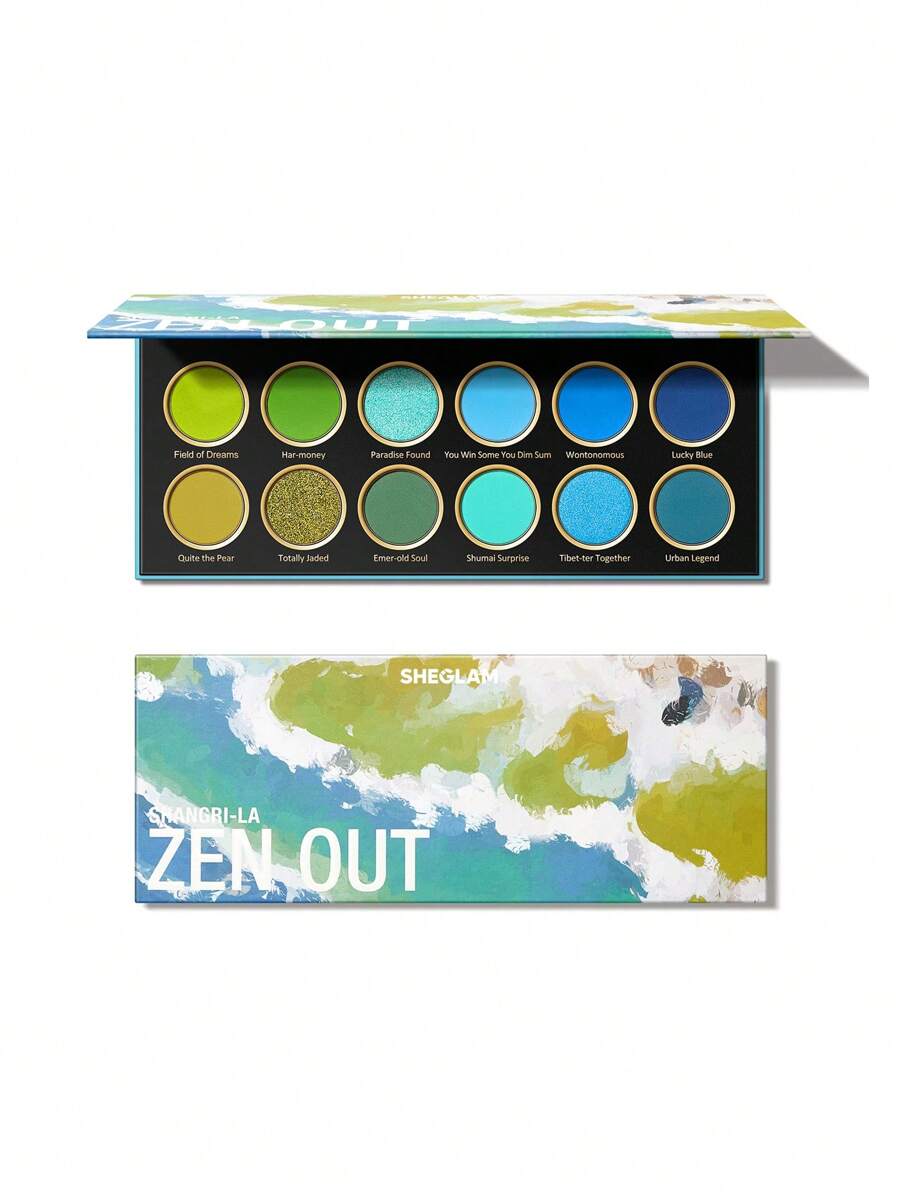 SHEGLAM Zen Out, Shangri-La Palette 12-Clolor Shimmer Metallic Matte Eyeshadow Palette