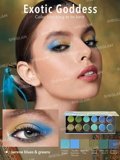 SHEGLAM Zen Out, Shangri-La Palette 12-Clolor Shimmer Metallic Matte Eyeshadow Palette
